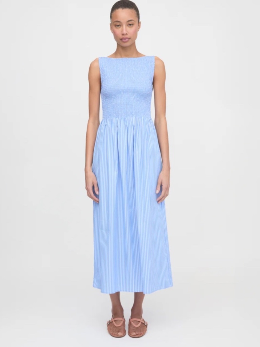 Hill House Home Cosima Nap Dress in Blue Stripe XXS